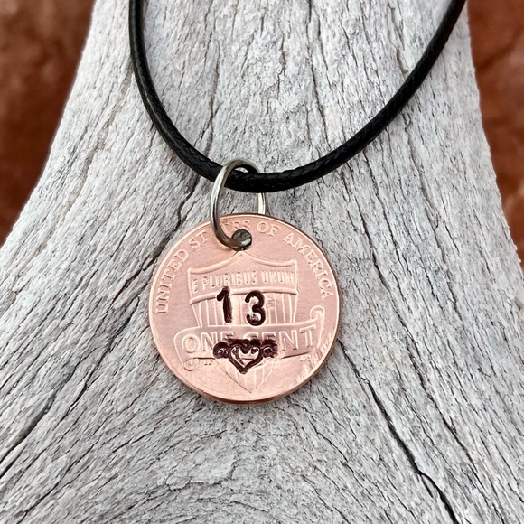 Stamped Penny Tribute Pendant Necklace - Picture 1 of 3